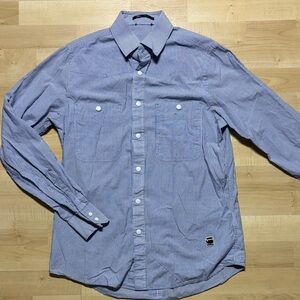 G-Star Light Blue Striped Button Down Shirt